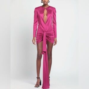 SAINT LAURENT Mini Dress FR36 US4 S Keyhole Draped Zip Made in Italy